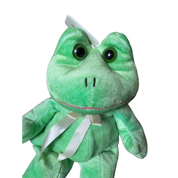 Kellytoy Beanpals SOFT GREEN FROG 14" Bean Bag STUFFED ANIMAL Toy Plush - Picture 5 of 5